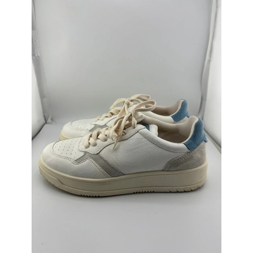 Steve Madden White Leather Suede Low Top Platform Sneakers Made in Italy Size 6